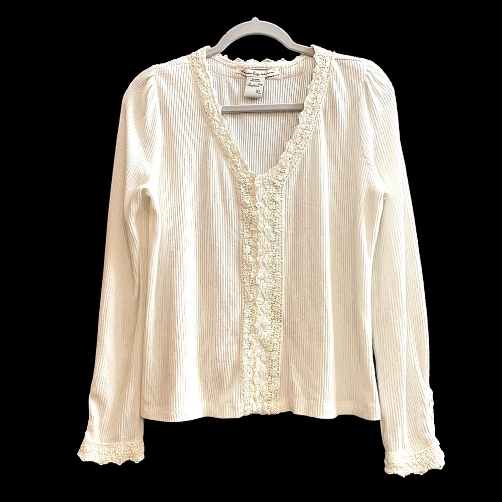 American Rag cream button up sweater Size XL
